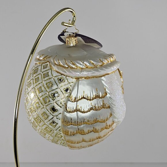 Christopher Radko Wise One White Owl Ornament Glass Christmas Decor Poland - Picture 4 of 9